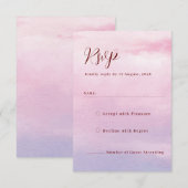 ロマンティックな夕日 水彩結婚式招待状 RSVP サンキューカード (正面/裏面)