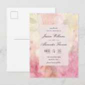 ロマンティックな夢のような花嫁の結婚式Save the Date 案内ポストカード (正面/裏面)