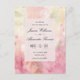 ロマンティックな夢のような花嫁の結婚式Save the Date 案内ポストカード