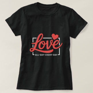 ロマンティックな愛の引用グラフィックTシャツ - 手描きの文字“ Tシャツ