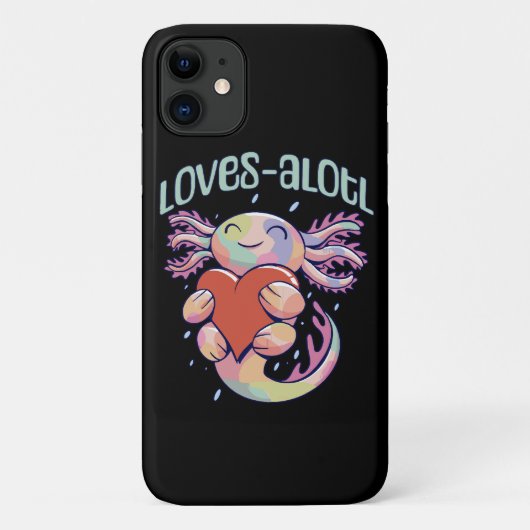 ロマンティックな愛 - 幸せなウーパールーパー Case-Mate iPhoneケース (裏面)