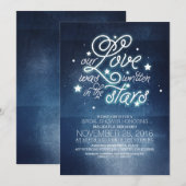 ロマンティックな星のシャワーパーティー招待状 招待状 (正面/裏面)