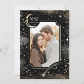 ロマンティックな星空の結婚式フォトウェディング 招待状 (正面)