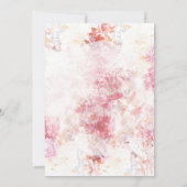 ロマンティックな春のピンクの花のテーブルナンバー 招待状 (裏面)