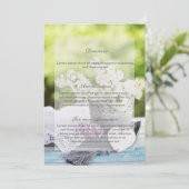 ロマンティックな春の花 フローラル ライラック ウェディング 招待状 (スタンド正面)