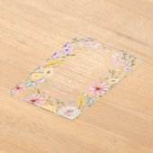 ロマンティックな春の野の花の草原の結婚式 アクリル招待状 (レイダウン)