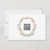 ロマンティックな春の野生の花の庭の結婚式QR 出欠カード (裏面)