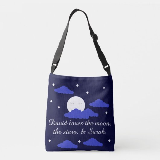 ロマンティックな月と星： クロスボディバッグ (裏面)