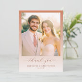 ロマンティックな桃のミニマル写真 サンキューカード (スタンド正面)