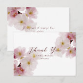 ロマンティックな桜のピンクの花 サンキューカード (正面/裏面)