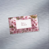 ロマンティックな桜の鮮やかなピンクの花柄 マグネット名刺 (インサイチュ)