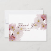 ロマンティックな桜色の花びら サンキューカード (正面)