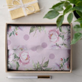 ロマンティックな水彩のピンクの芍薬のドット模様 薄葉紙 (ギフト)
