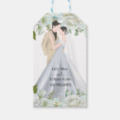 ロマンティックな水彩の結婚式 ギフトタグ (正面)