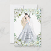 ロマンティックな水彩の結婚式 サンキューカード (正面)