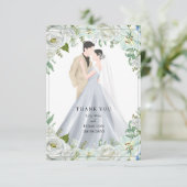 ロマンティックな水彩の結婚式 サンキューカード (スタンド正面)