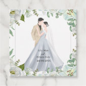 ロマンティックな水彩の結婚式 フェイバータグ (正面)