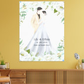 ロマンティックな水彩画の結婚式の招待状 キャンバスプリント (インサイチュ (リビング))