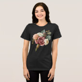 ロマンティックな水彩花嫁ブーケ トライブレンドＴシャツ (正面全面)