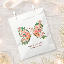 ロマンティックな油絵の花と蝶 フェイバーバッグ