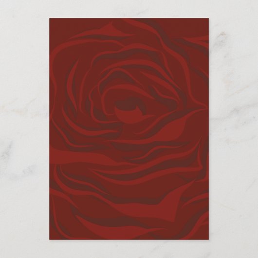 ロマンティックな深紅のバラの花をあしらったウェディングの詳細 エンクロージャーカード (裏面)