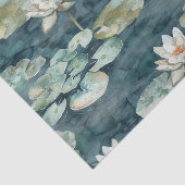 ロマンティックな湖のユリの葉の蓮の花のブライダルシャワー 薄葉紙 (詳細)