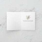 ロマンティックな紫色の花の木の結婚式のお礼 カード (内部)