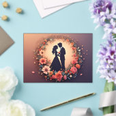 ロマンティックな結婚式のカップルのシルエット アクリル招待状 (インサイチュ (ウェディング))