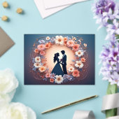 ロマンティックな結婚式のカップルのシルエット アクリル招待状 (インサイチュ (ウェディング))