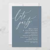 ロマンティックな結婚式のディナーでのダンス、パーティーをしよう 招待状 (正面)