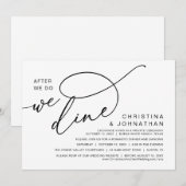 ロマンティックな結婚式のディナー　私たちが誓った後は食事を 招待状 (正面/裏面)