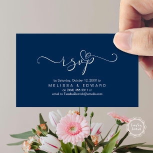 ロマンティックな結婚式の出欠確認ディナー招待カード エンクロージャーカード