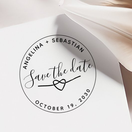ロマンティックな結婚式の【Save The Date】 ラバースタンプ