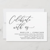 ロマンティックな結婚式ディナーパーティー、Celebrate with us 招待状 (正面)