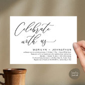 ロマンティックな結婚式ディナーパーティー、Celebrate with us 招待状