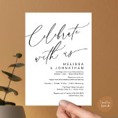 ロマンティックな結婚式ディナーパーティー、Celebrate with us 招待状