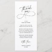 ロマンティックな結婚式ディナー席札 御礼 カード (正面)