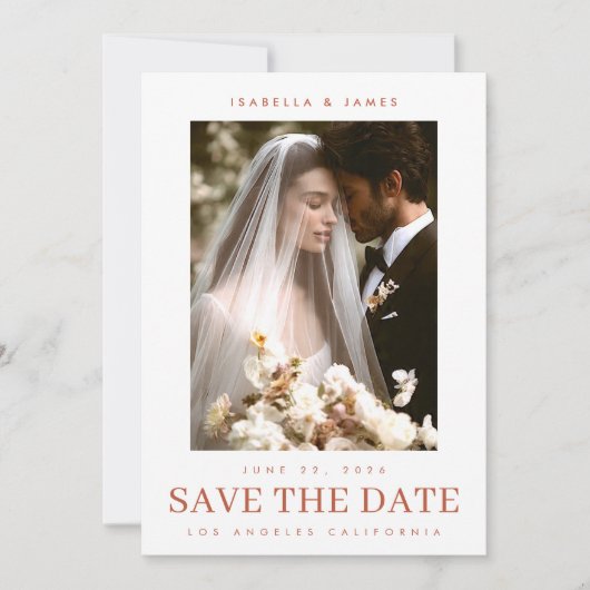 ロマンティックな結婚式延期通知フラットカード セーブザデート (正面)