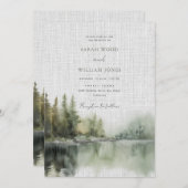 ロマンティックな緑の森 招待状 (正面/裏面)