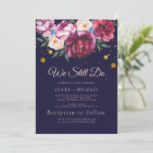 ロマンティックな芍薬の花 | 青い誓いの更新 招待状 (スタンド正面)