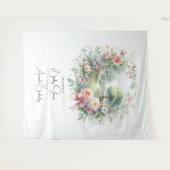 ロマンティックな花のベビーシャワーウェルカム タペストリー (正面(横))