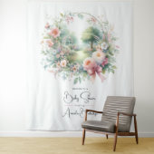 ロマンティックな花のベビーシャワーウェルカム タペストリー (インサイチュ)