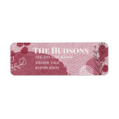 ロマンティックな花の抽象的な差出人ラベル ラベル (正面)