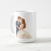 ロマンティックな花嫁と花婿 コーヒーマグカップ (正面左)