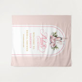 ロマンティックな花弁とプロセッコのシャワーの壁飾り タペストリー (正面(横))