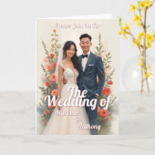 ロマンティックな花柄の結婚式招待状 ヴィンテージスタイル カード (黄色い花)
