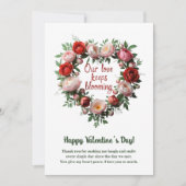 ロマンティックな花開きのフローラルハートバレンタインデー シーズンカード (正面)