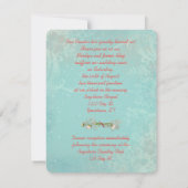 ロマンティックな誓いの更新 リボンとハート 招待状 (裏面)