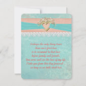 ロマンティックな誓いの更新 リボンとハート 招待状 (正面)