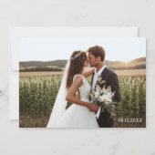 ロマンティックな読書家のための結婚式の御礼カード セーブザデート (裏面)